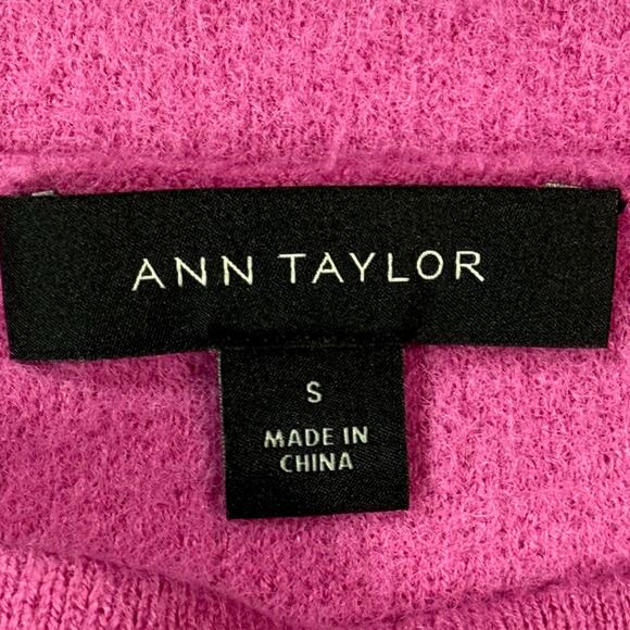 Ann Taylor Women’s Small Pink Lightweight Knit Sweater Nylon Cotton Rayon Blend - Picture 4 of 8